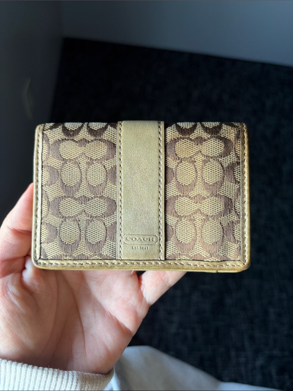 Gold and Coach Pattern Small Wallet